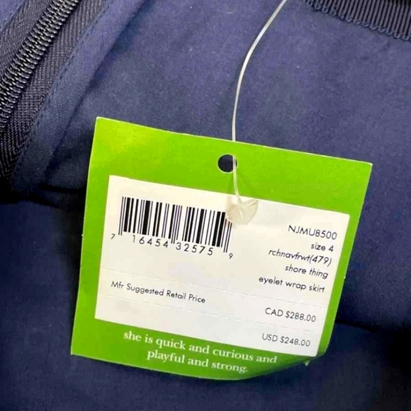 BNWT KATE SPADE ♠️ Floral Navy Skirt - Picture 4 of 4